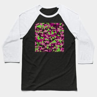 Orchid lime Digital Camouflage Baseball T-Shirt